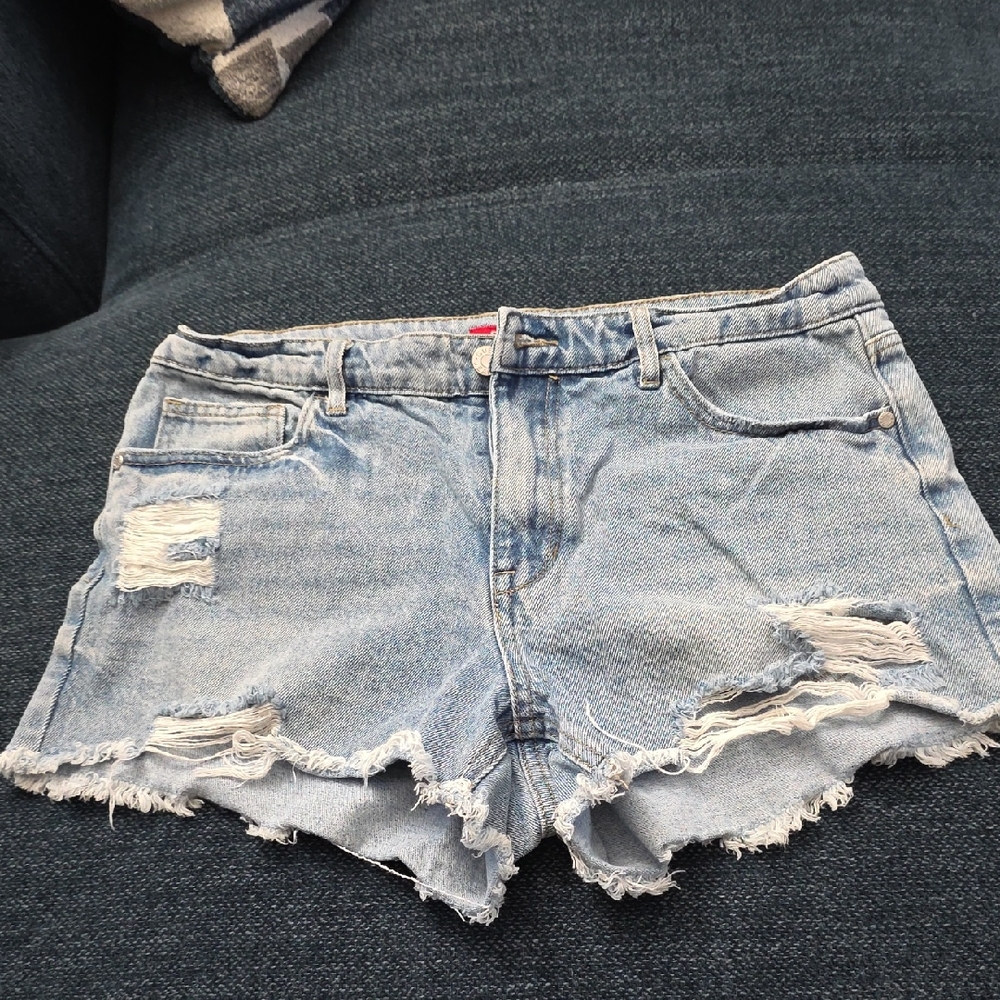 Guess Light Blue Distressed Jean Shorts